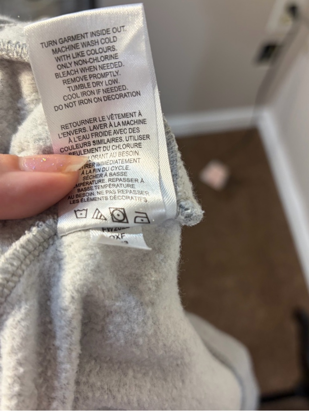 Champion Light Gray Hoodie with Pink Logo Script - Picture 7 of 8